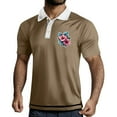 thumbnail image 2 of Yiaimeir Men's Three Button Printed Lapel Short Sleeve T-Shirt Top Streetwear,Size M-3XL, 2 of 4