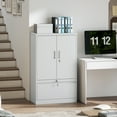 thumbnail image 2 of HOMCOM Metal Storage Cabinet with Adjustable Shelf, Filing Cabinet, White, 2 of 10