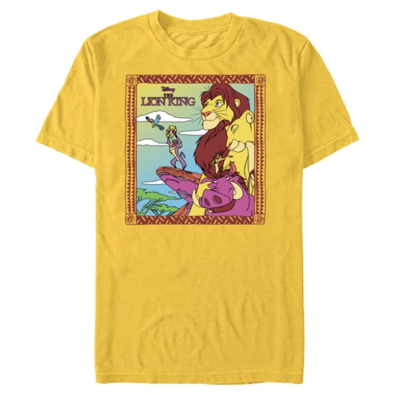 Disney The Lion King 30th Anniversary Family Retro Colors - Short Sleeve Blended T-Shirt for Adults - Customized-Yellow