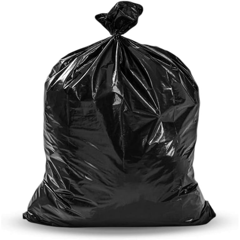 Simplelisa 55 Gallon Trash Bags Heavy Duty, (50 Count w/Ties) Tall Large  Black Garbage Bags for Custodians, Yard Work, Lawn Bags, and Contractors 