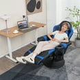thumbnail image 4 of Goplus Massage Gaming Recliner Height Adjustable Racing Swivel Chair with Cup Holder Blue, 4 of 9