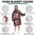 thumbnail image 5 of Wearable Oversized Blanket,Pioneer Flower Floral Print Pattern Wearable Blanket Hoodie for Adults,Cozy Hooded Blankets with Super Pockets,Super Warm Fuzzy Pullover for Women & Men, 5 of 6