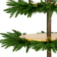 thumbnail image 3 of 7.5 ft. Feel Real® Artificial Platform Slim Christmas Tree, Green, 5 Piece Bamboo Shelves, Includes Stand, 3 of 5