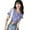 Purple, variant on Zupora Women's Crop Top V Neck Knit Slim Fit Solid Color Ribbed Short Flounce Sleeve Ruched Blouse Casual Sexy Fashion Tee Shirt Cardigan Summer Going Out Party, One Size