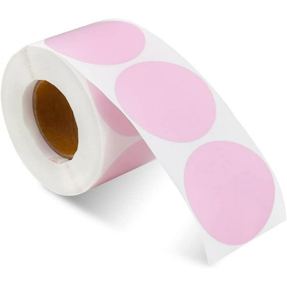 Round Sticker 2 Inch Pink Circle Labels for Valentine Day Party Birthday Wedding Award Charts Offices Teachers or Gift (500 Labels/Roll)