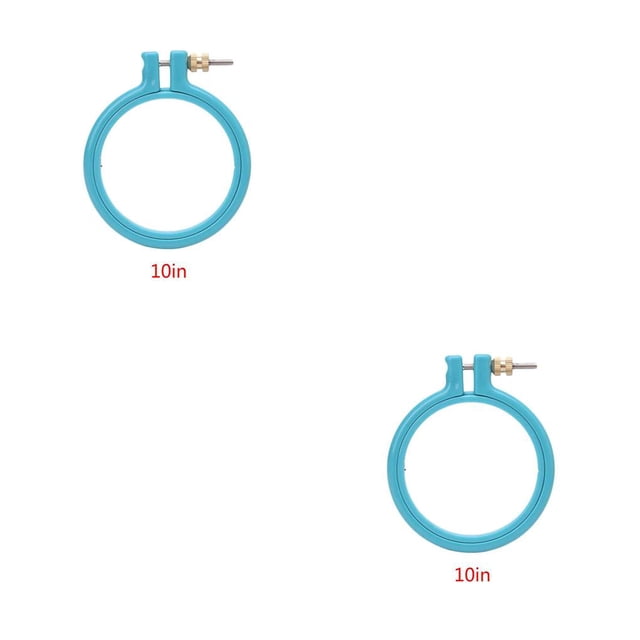 maskred Round Plastic Cross Stitch Machine Embroidery Frame Hoop Ring 3 -10 Sewing Tool Random Color 10 Inches 2Set