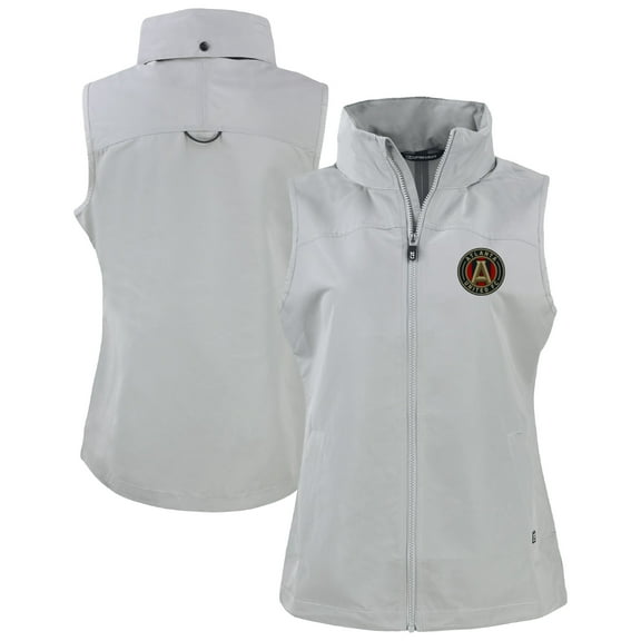 Women's-Cutter & Buck  Gray Atlanta United FC Charter Eco Recycled Full-Zip Vest