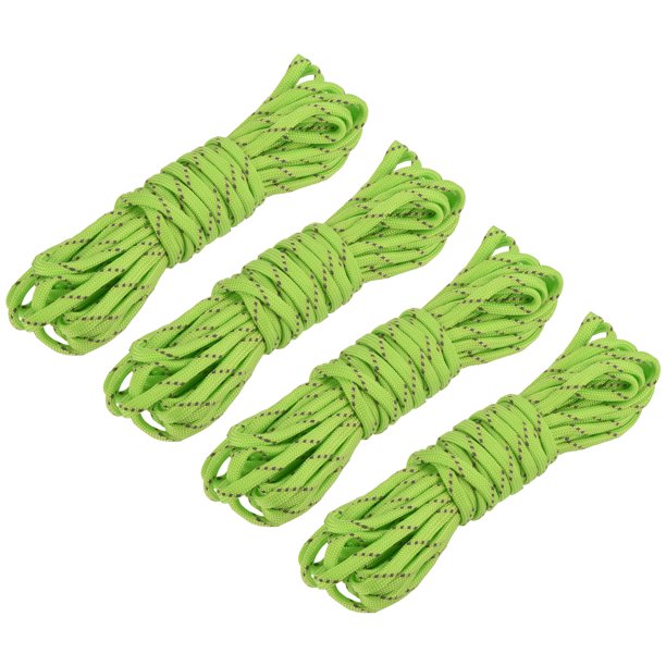Cuerda de Carpa Unique Bargains 4mm Reflectante Verde Claro Paquete de 4