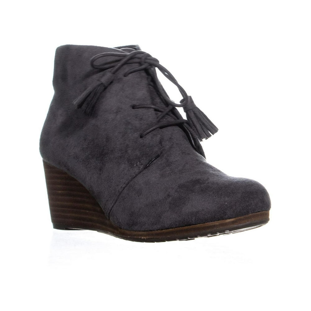 dr scholl's gray wedge booties