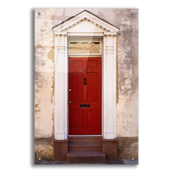 Epic Art 'Red Door' by Epic Portfolio, Acrylic Glass Wall Art, 24"x36"