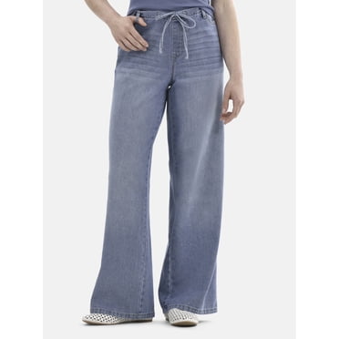 No Boundaries Mini Waistband Wide Leg Pants, Women's