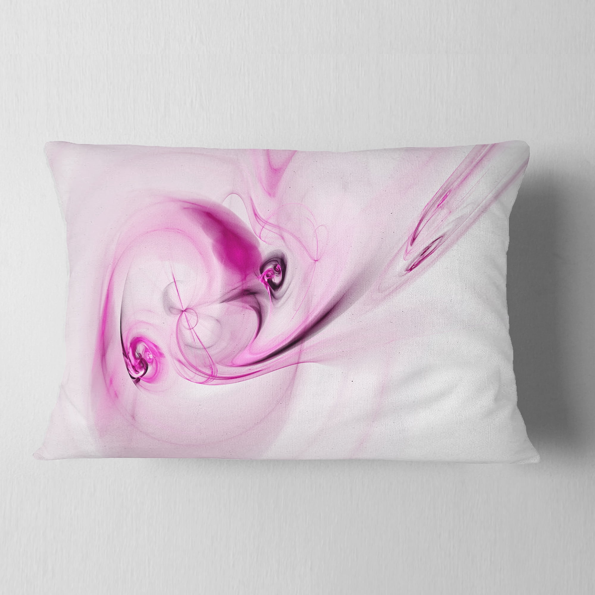 Designart Spiral Nebula Space Magenta - Abstract Throw Pillow - 12x20