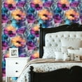 thumbnail image 2 of Peel and Stick Wallpaper 23.6in x 9.8ft Colorful Abstract Floral Watercolor Ink Effect Vibrant Petals Contact Paper Vinyl Self-Adhesive Removable Wall Paper for Bedroom Cabinet Renter Friendly, 2 of 8