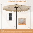 thumbnail image 3 of Gymax Solar Outdoor Market Table Umbrella w/104 Color-Changing Flowing LED Lights Beige, 3 of 10
