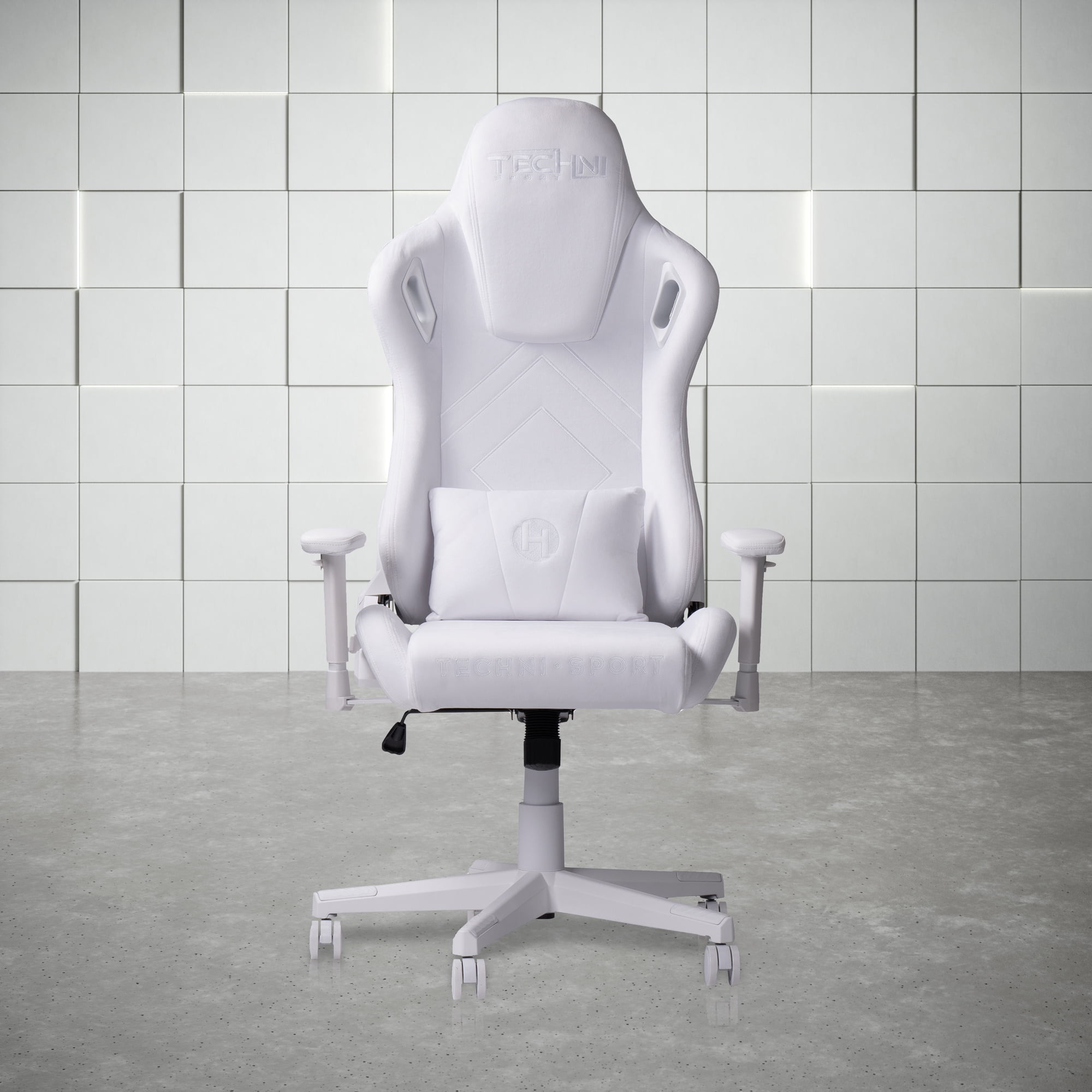 Techni Sport Velvet Gaming Chair, White RTA-TSF45C-WHT
