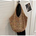 thumbnail image 4 of Bolsos de hombro de moda para mujer 2024, bolsos tejidos para playa para jóvenes, estilo de vacaciones de ocio, bolsas casuales de tela para mujeres, 4 of 5