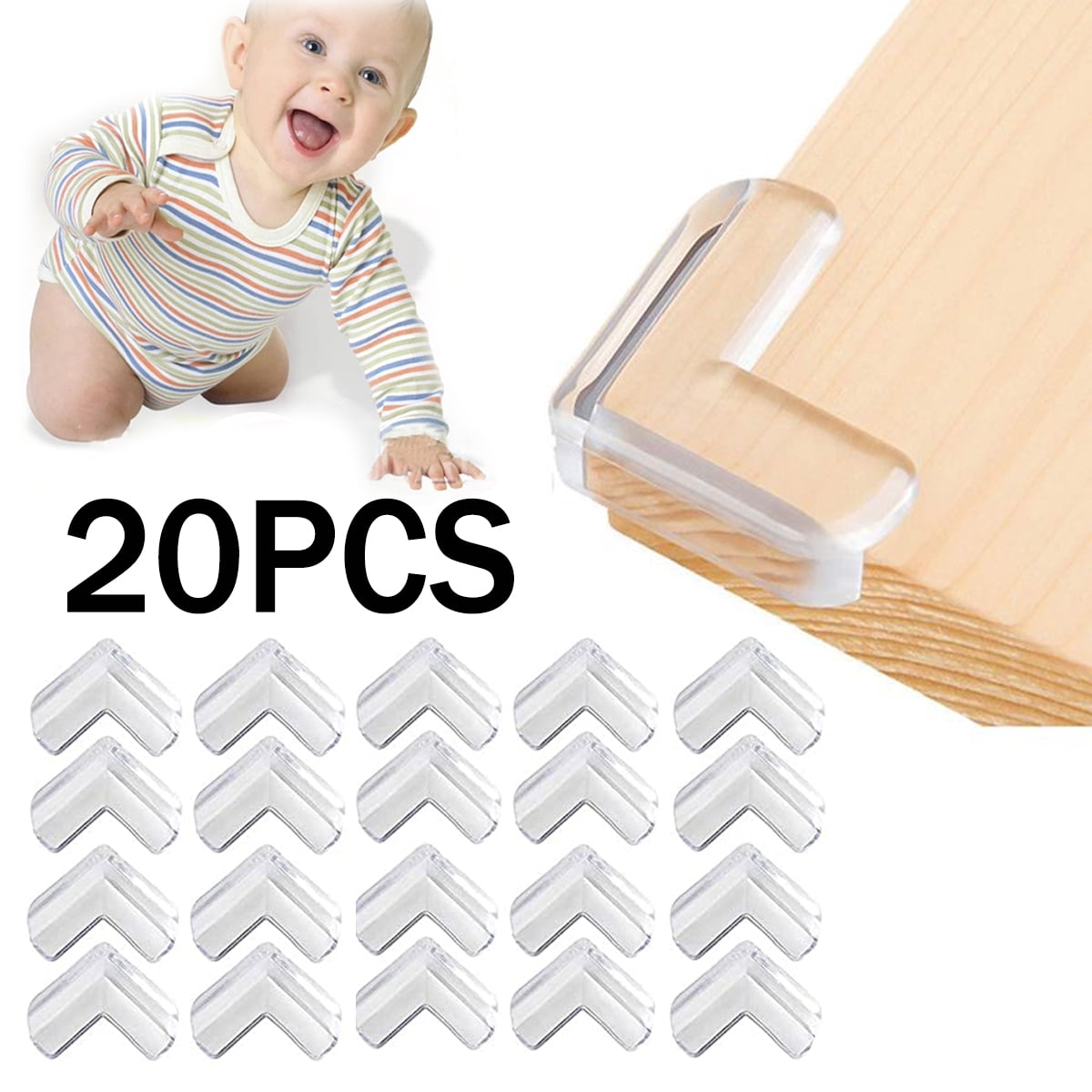 8-Pack) Clear Edge Bumpers Corner Protectors for Baby Safety from