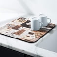 thumbnail image 4 of Coffee Bar Mat Accessories for Countertop Absorbent Hide Stain Rubber Backed Dish Drying Mats for Kitchen Counter Draining Pad Decor Gift Fit Under Coffee Maker Coffee Pot Espresso Machine (18x16in), 4 of 5