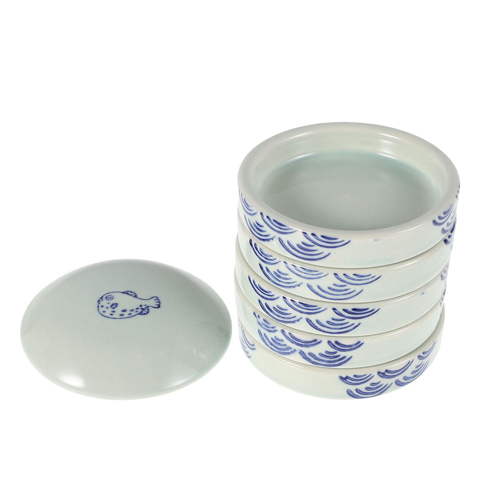 HOMEMAXS Porcelain Watercolor Mixing Tray with Lid Round Porcelain Watercolor Palettes Dishes