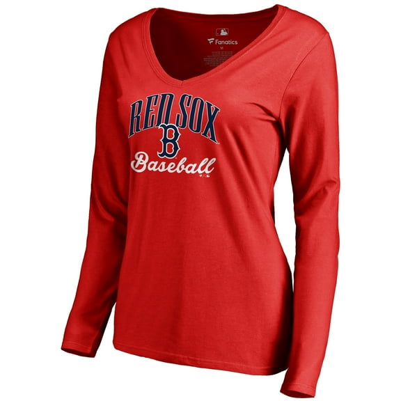 Women's Red Boston Red Sox Victory Script Long Sleeve T-Shirt