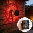 thumbnail image 5 of Solar Outdoor Wall Light - Metal Cylindrical Design Sconce, RGB Color Changing Glow Step Light, Energy Efficient Easy Install Decor for Garden Patio & Backyard, Mandala Pattern solar wall lamp, 5 of 6