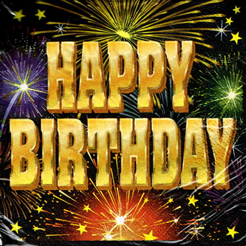 Happy Birthday 'Birthday Bursts' Small Napkins (16ct) - Walmart.com