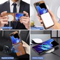 thumbnail image 7 of 2 In 1 Wallet Case for Samsung Galaxy Z Flip 5, PU Leather + TPU + Alloy, Wireless Charging Detachable Magnetic Card Bag RFID Blocking Make-up Mirror Kickstand Back Case, Black, 7 of 7