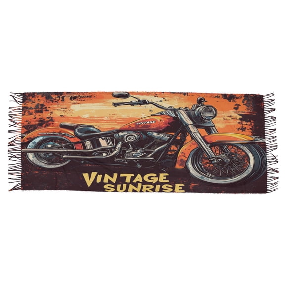 BZSMCE Women Scarf Motorcycle Pattern Simple Pattern Soft Warm Long Large Scarves
