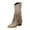 Beige, variant on IUJSOY Tassel Cowboy Boots for Women Side Zipper MId Calf Boots Stacked Heel Pointy Toe Western Boot