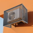 thumbnail image 5 of 3-Panel AC Fence, 39.37x19.68x27.55in Dark Grey Aluminum Alloy, Welded Weather-Resistant Frame, Spaced Slat Ventilation, Child/Pet Safety Barrier, for Decks/Patios/Backyards, 5 of 19