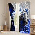 thumbnail image 3 of Feelyou Modern Game Gamer Black Out Curtains, Honeycomb Gamepad Blue Curtains Pack of 2 (42x63 Each), Teens Kids Boys Girls Bedroom Curtains, Black Out Curtains Decor, 3 of 6