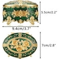 thumbnail image 3 of ABPETE Vintage Jewelry Box Oval Trinket Display Case with Rose Pattern Decorative Green Treasure Box Ring Holder for Women, 3 of 18