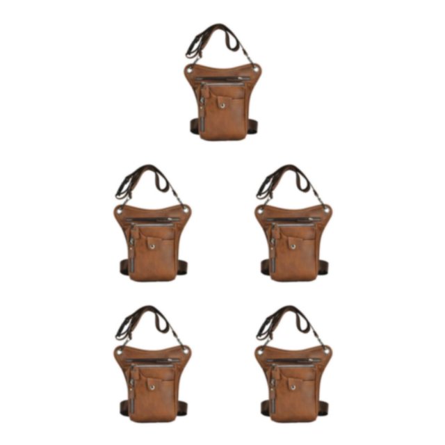 Redempat Motorcycle Leg Bag Adjustable Strap Waterproof Scratch-proof Suitable For Many Stuffs Waist Light Brown 5Set