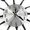 thumbnail image 3 of Relojes de pared de cocina de 16 pulgadas con cucharas y tenedores (negros), 3 of 7