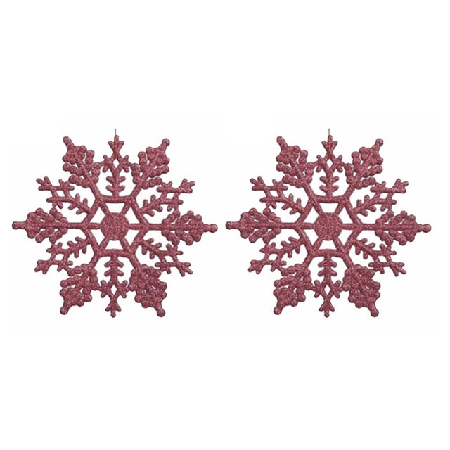 Injueey 12 piezas hogar interior portátil Navidad copo de nieve decoración Navidad dormitorio decoración festival banquete ornamento rosa Rosado 2piezas Injueey CBP042884
