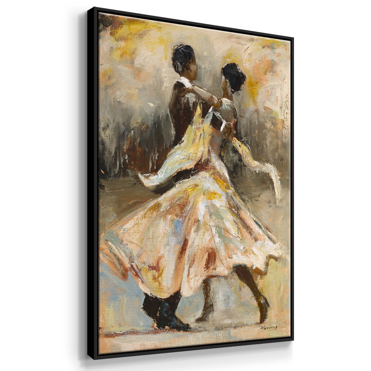 Night Out Framed Premium Gallery Wrapped Canvas - Ready to Hang - 27 x 41 - Black Floating Frame