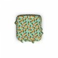 thumbnail image 2 of Retro Ottoman Cover, Vintage Beach Summer, 2 Piece Slipcover Set with Ruffle Skirt for Square Round Cube Footstool Decorative Home Accent, Standard Size, Olive Green Seafoam, by Ambesonne, 2 of 5