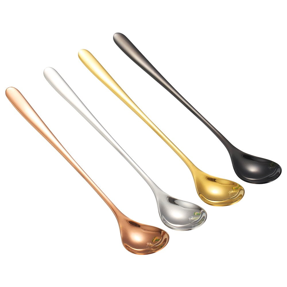 Pcs Long Handle Bar Spoon, 4 Color Mixing Stirring Metal Spoons for Tea