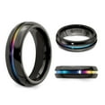 thumbnail image 4 of Bague Centrale Anodisée Arc-en-Ciel en Titane pour Hommes (7mm), 4 of 4