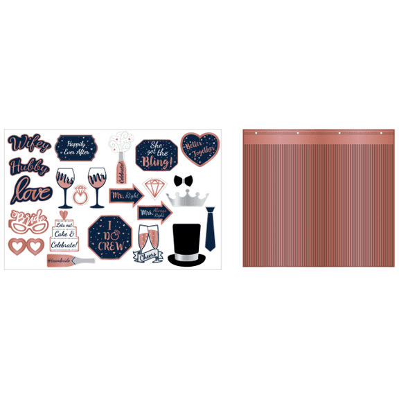 Amscan Bride Deluxe Photo Props, Blue, Kit Of 21 Props