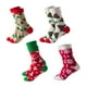 thumbnail image 5 of 4 pares de calcetines navideños, calcetines de invierno, medias para botas, lindos calcetines navideños de dibujos animados, calcetines hasta la, 5 of 9