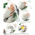 thumbnail image 3 of 4 Pairs Knitted Arm Warmers Gloves Winter Long Fingerless Gloves Thumb Hole Gloves Mittens for Women and Men, 3 of 4