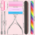 thumbnail image 7 of ODDPC Cuticle Pusher,Nail file ,Nail Brush for cleaning fingernails-Pink, 7 of 7