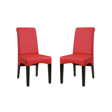 Emerald Home Briar Ii Traditional Red Upholstered Dining Chair With Emerald Home Briar Ii Traditional Red Upholstered Dining Chair With Faux Leather Upholstery And Curved Back