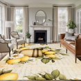 thumbnail image 3 of Vintage Lemon Area&nbsp;Rug 5x7ft Daisy Leaves Fruit Letter Background Non-Slip&nbsp;Washable Square&nbsp;Rugs Soft Felt Indoor Floor Mat for Bedroom Kitchen Living Room Bathroom, 3 of 9