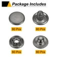 thumbnail image 3 of Uxcell 60Set Press-Stud Cap Button 12.5mm Metal Snap Fastener for Leathers, Gun, 3 of 7