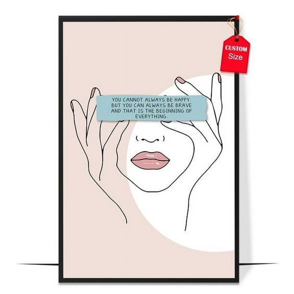 LOLUIS Be Brave Poster, Mental Health Quote Poster, Positive Inspirational Quote Wall Art Decor (Unframed 11"x17")