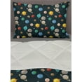 thumbnail image 3 of Universe Comforter & Sham Bedding Set, Solar System Print of Various Planets Galaxy Scientific Details, 3 pcs Duvet Set Microfiber Filling Quilt, 5 Sizes, Dark Teal and Multicolor, by Ambesonne, 3 of 4