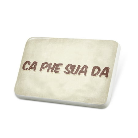 Porcelein Pin Ca phe sua da Coffee, Vintage style Lapel Badge – NEONBLOND