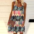 thumbnail image 2 of Vestido HUOGUO de verano para mujer, estampado, casual, sin mangas, 2 of 4